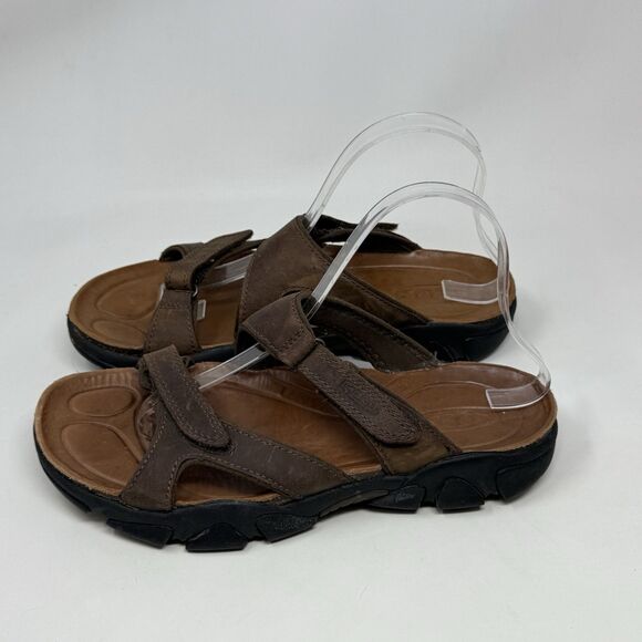 Keen Sarasota Sandals Womens 9 Brown Leather Hiking Trail Open Toe Slides - Picture 4 of 15
